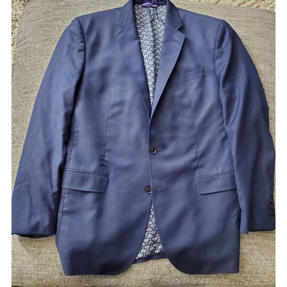 Ted Baker London‎ Men's Blue 2 Button Endurance Blazer 100% Wool Size 42 Long